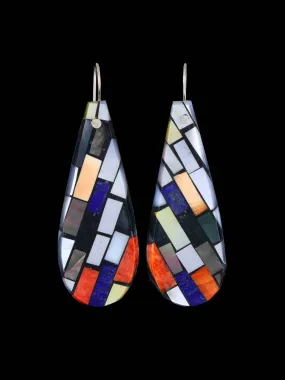 Santo Domingo Mosaic Inlay Dangle Earrings