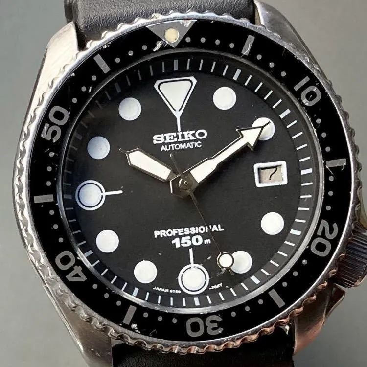 Seiko Watch Diver Men's Automatic Black Diver 42mm Male Watch 150m Waterproof