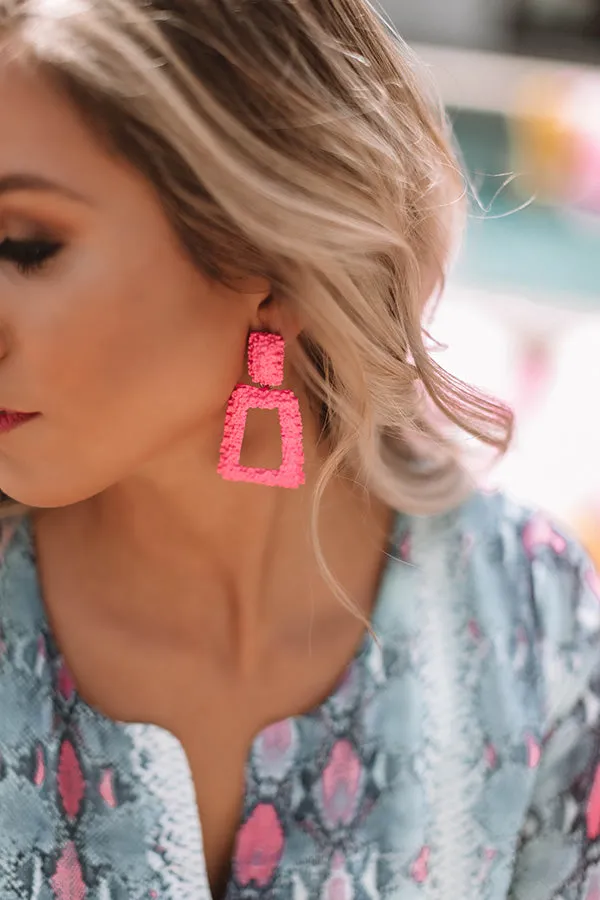 Setting The Trend Earrings In Hot Pink