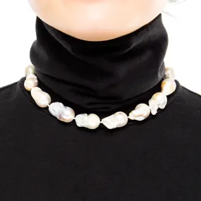 Short Baroque Pearl Necklace with Gold Clasp