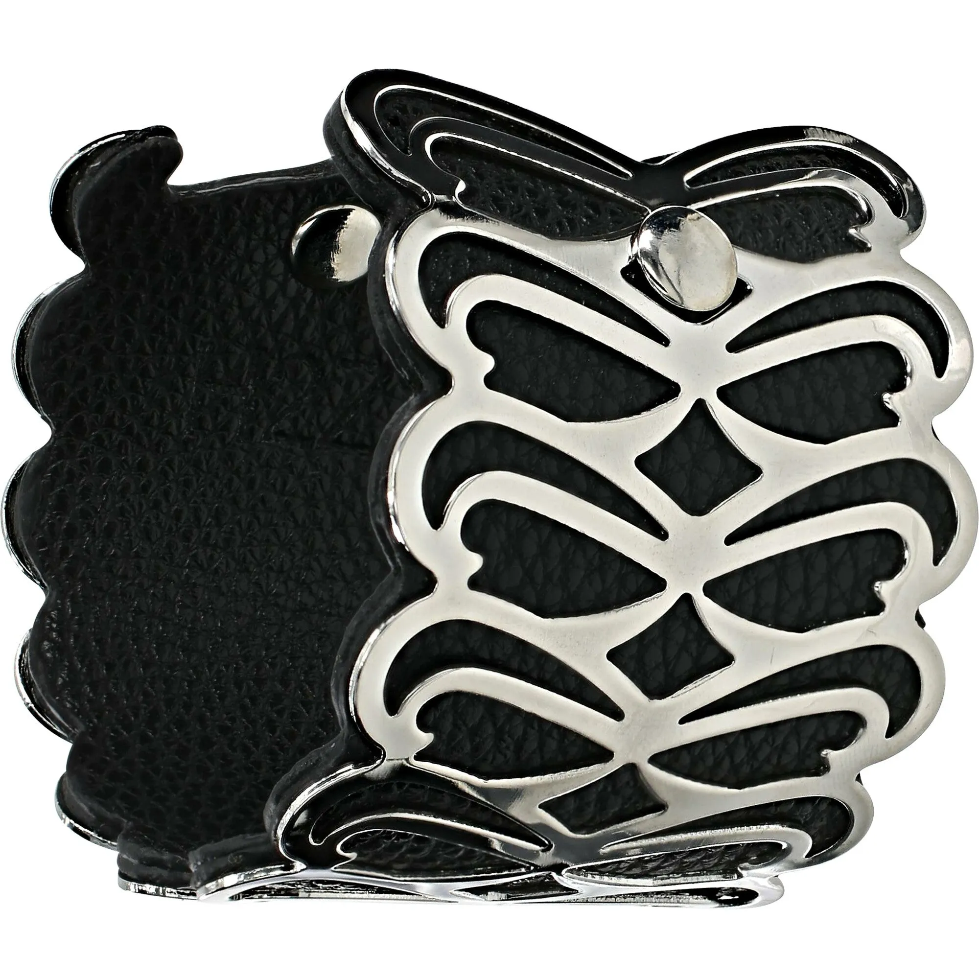 Silver & Black 2" Infinity Cuff Bracelet