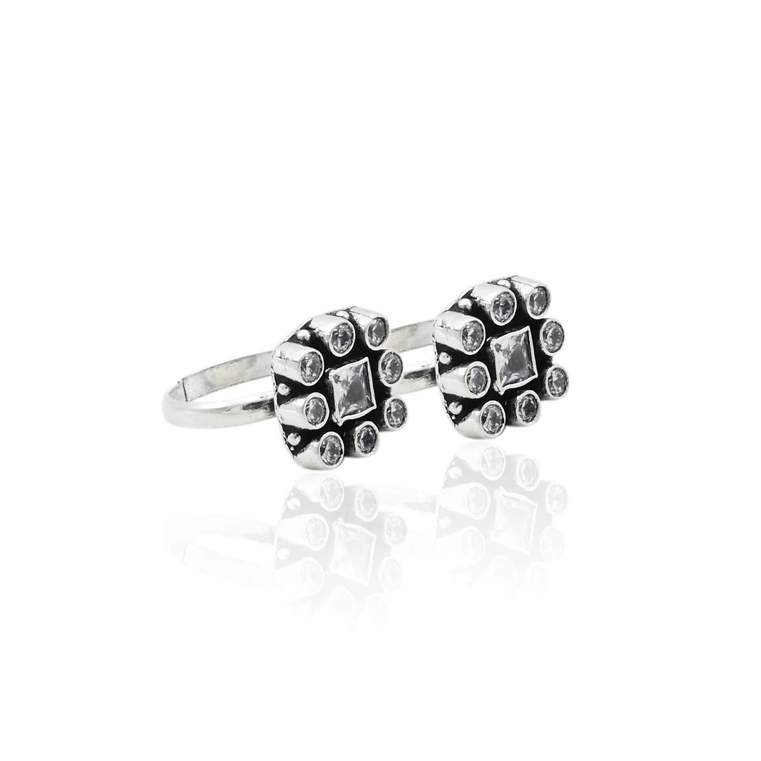 SIlver Blossom Toe Rings