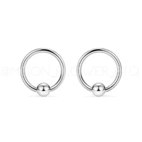 Silver Fixed Hoop Earrings 12mm