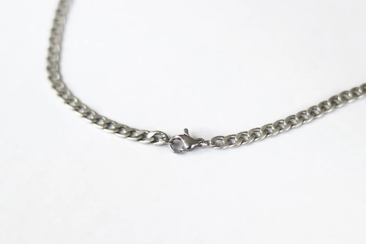 Silver link chain necklace for men, gift for him