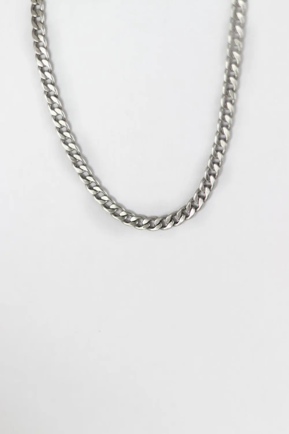 Silver link chain necklace for men, gift for him