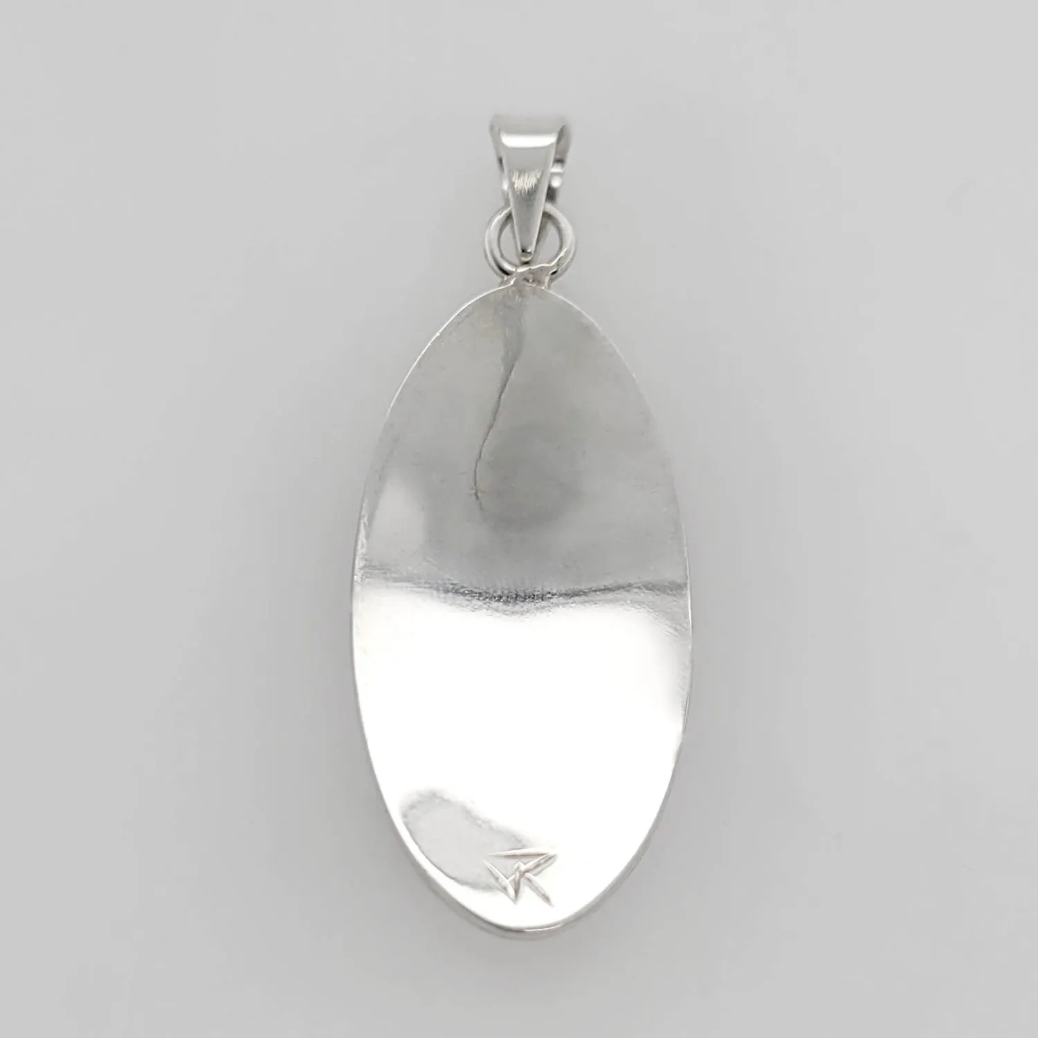 Silver Oval Raven Spirit Pendant