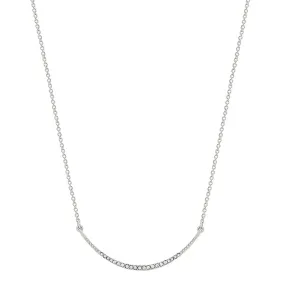 Silver Pave Rhinestone Bar Necklace