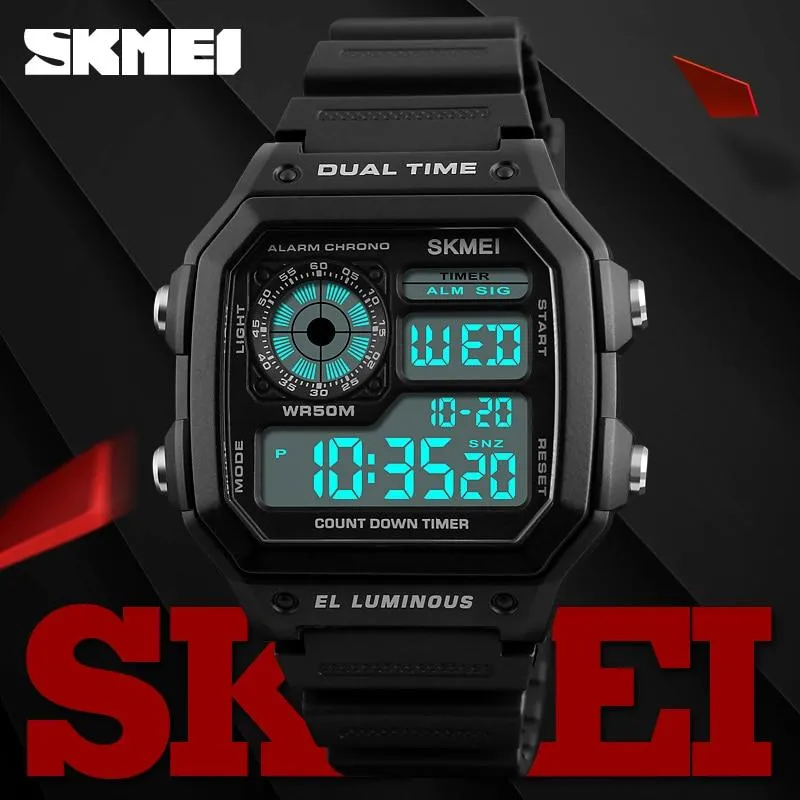 SKMEI 1299 Sport Watch for Men w/ Dual Time & Chrono