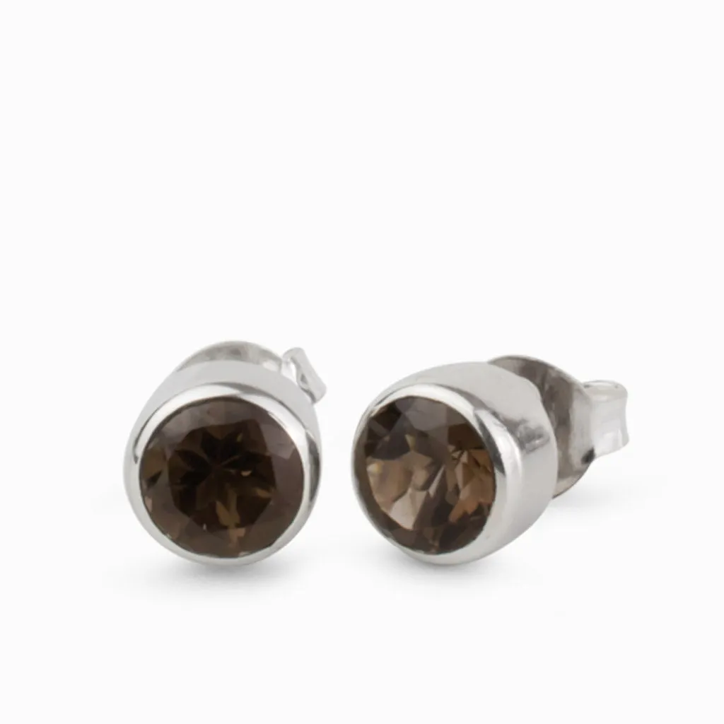 Smokey Quartz Stud Earrings