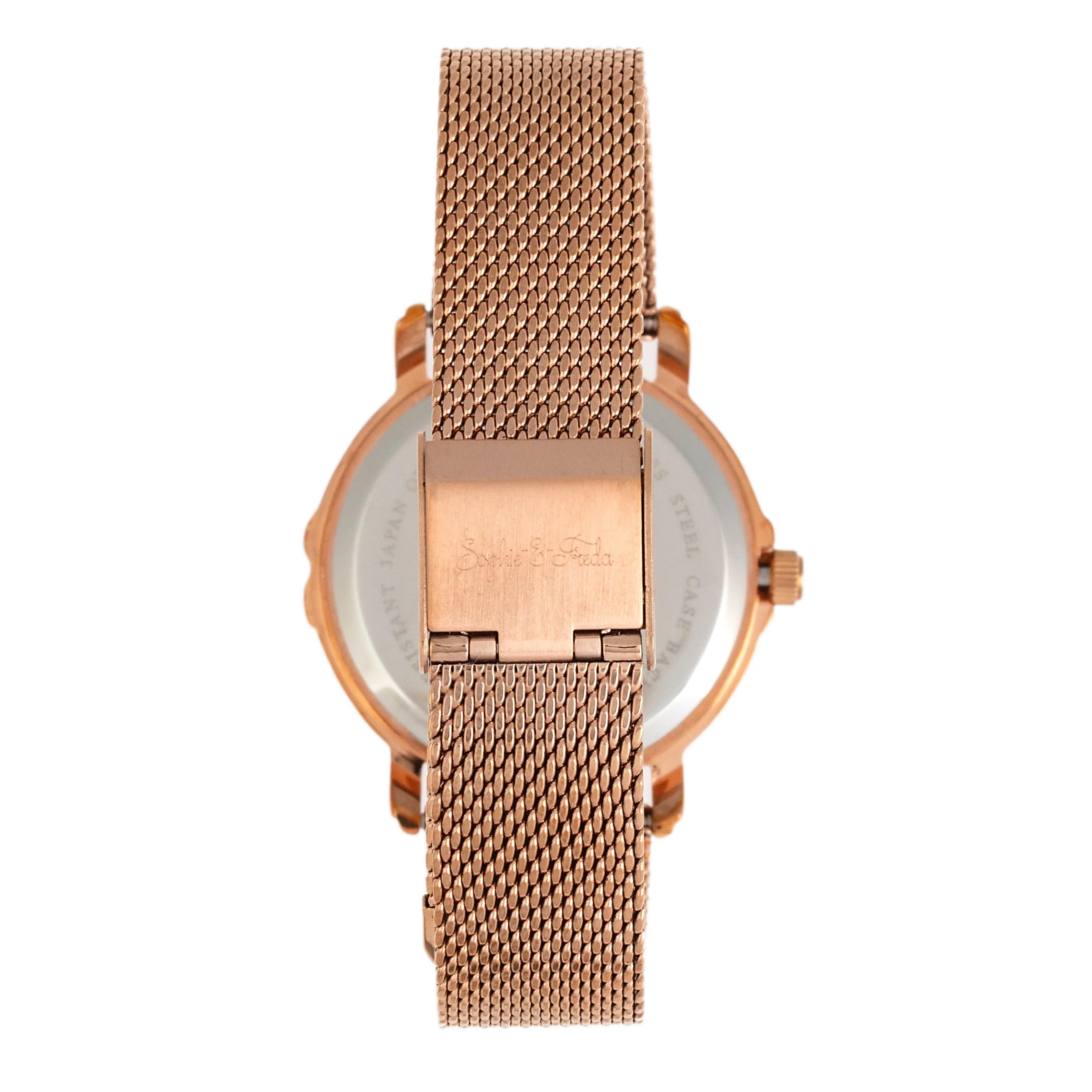 Sophie and Freda Reno Bracelet Watch w/Swarovski Crystals - Rose Gold