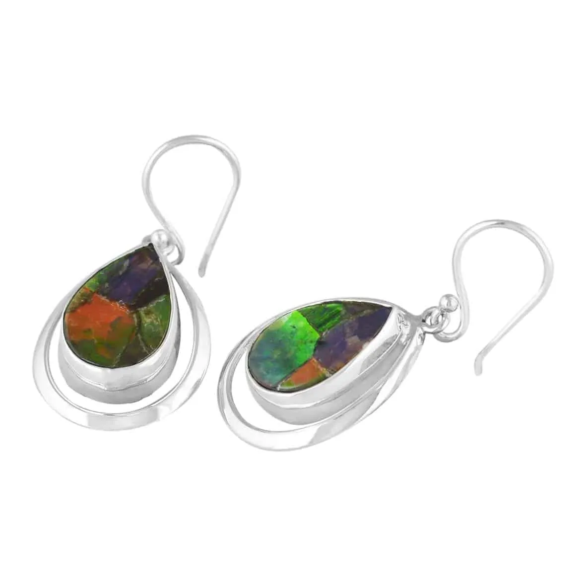 Starborn Ammolite Sterling Silver Drop Earrings