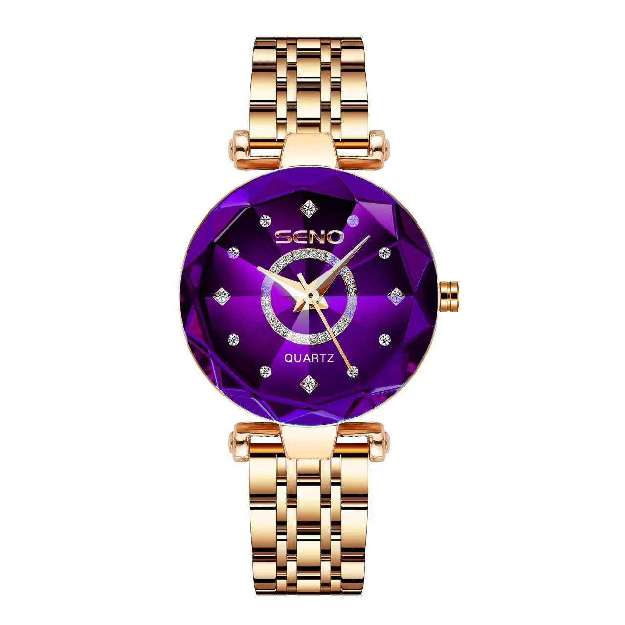 Starry Sky Diamond Surface Bright Multi-Angular Glass Solid Refined Steel Belt Women's Waterproof Watch