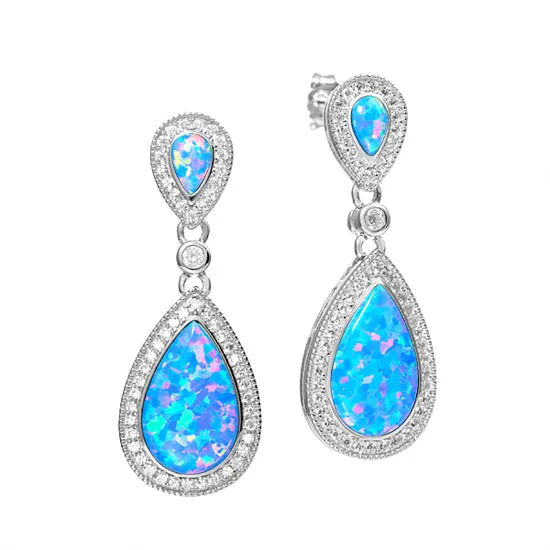 Sterling Opal Earrings