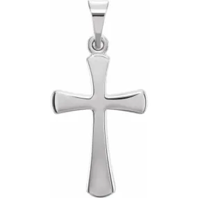 Sterling Silver 19.3x11.4 mm Cross Pendant