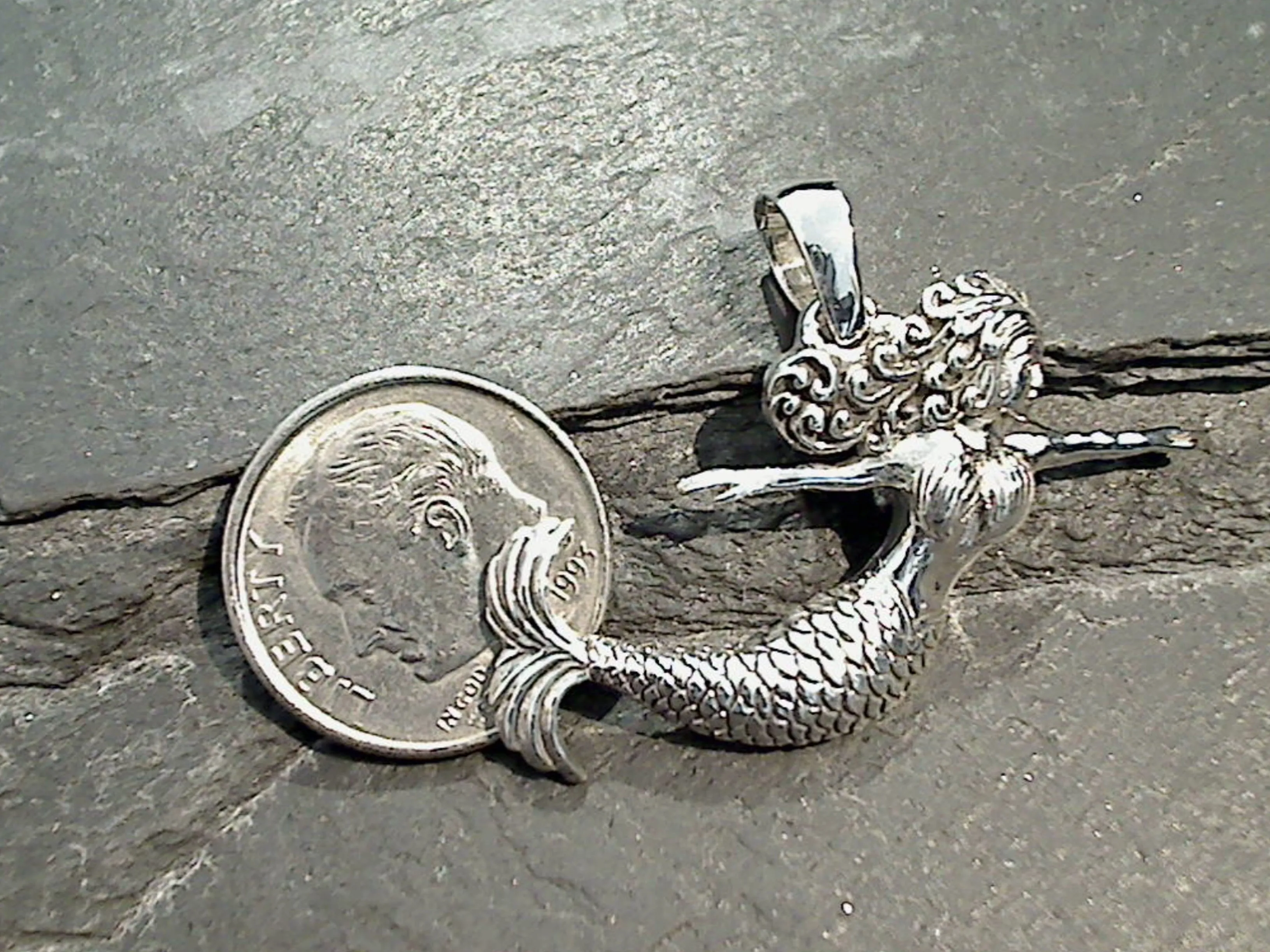 Sterling Silver Norfolk Mermaid Pendant