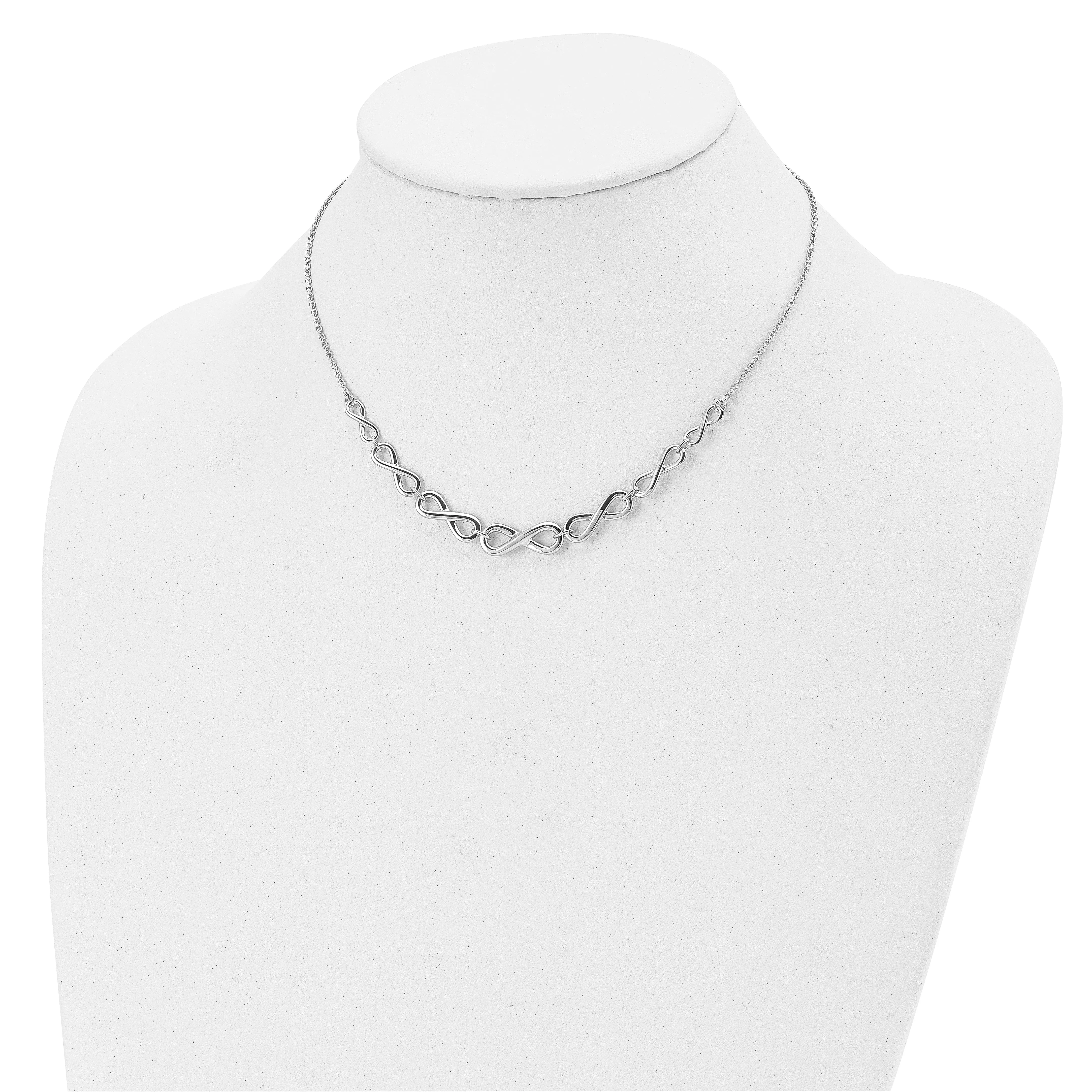 Sterling Silver Polished Infinity Necklace