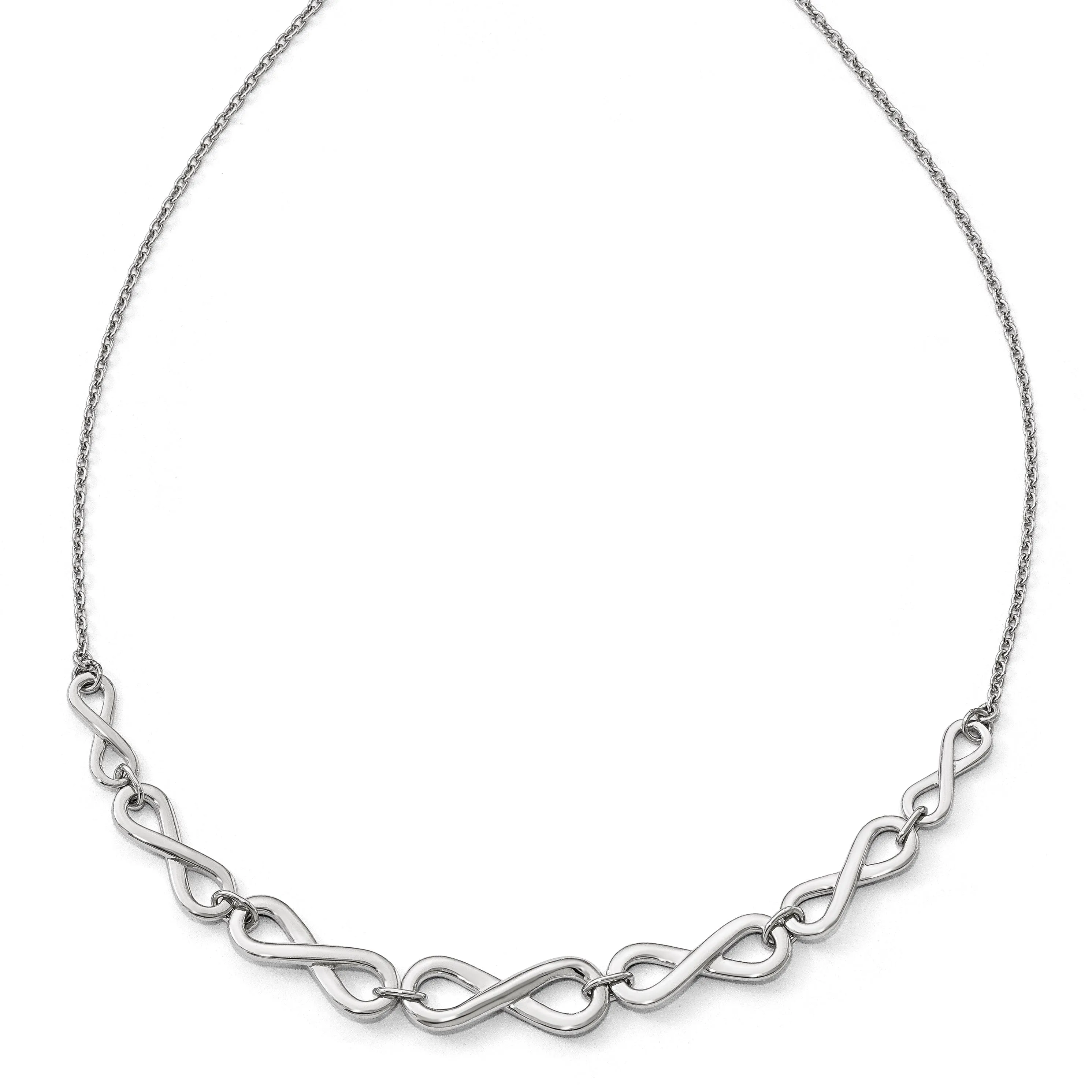 Sterling Silver Polished Infinity Necklace