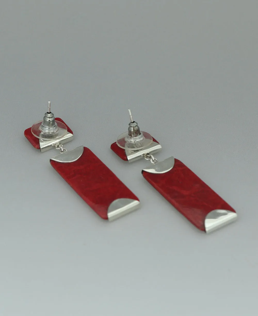 Sterling Silver Red Coral Earrings: Modern Glamour Meets Oceanic Allure