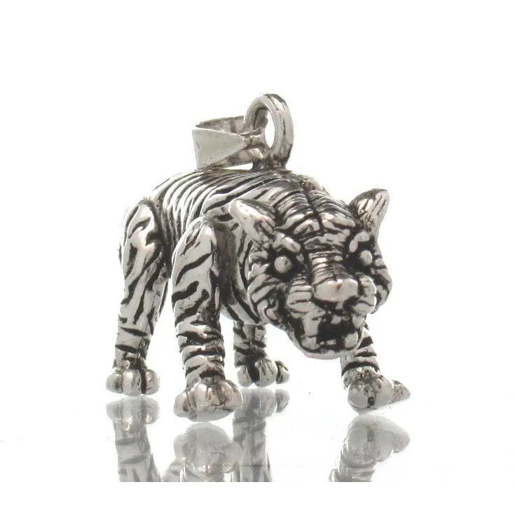 Sterling Silver Semi-Articulated Tiger Pendant