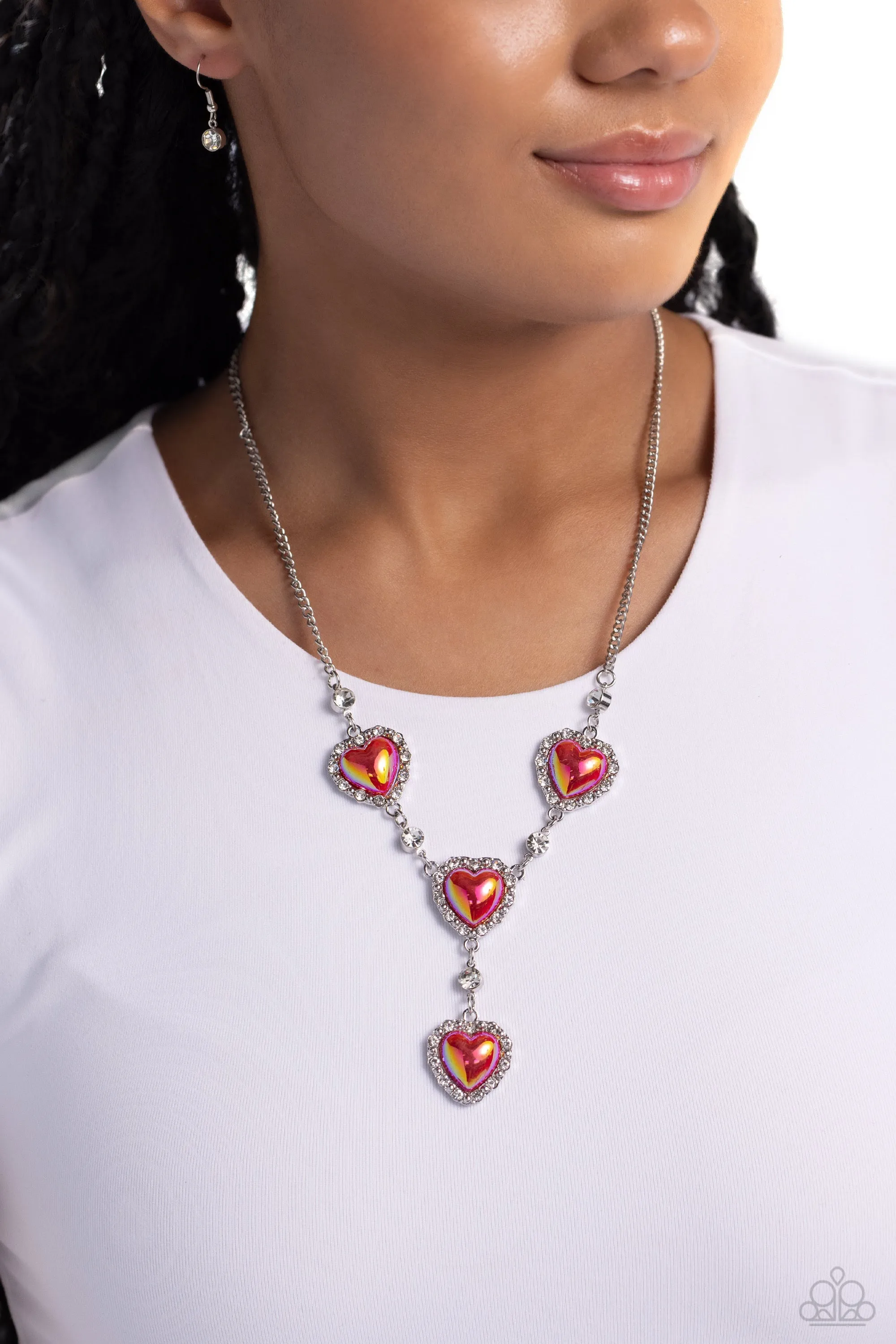 Stuck On You - Red Heart Necklace - Paparazzi Accessories