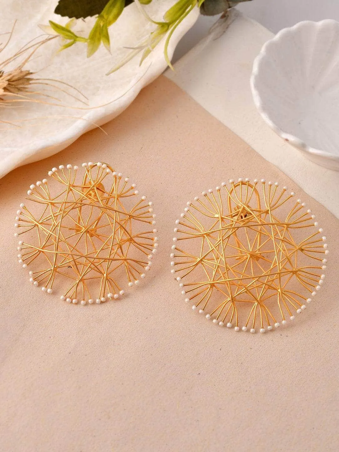 Sunburst Pearl Stud Earring