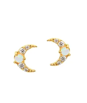 TAI CZ Moon Opal Center Studs