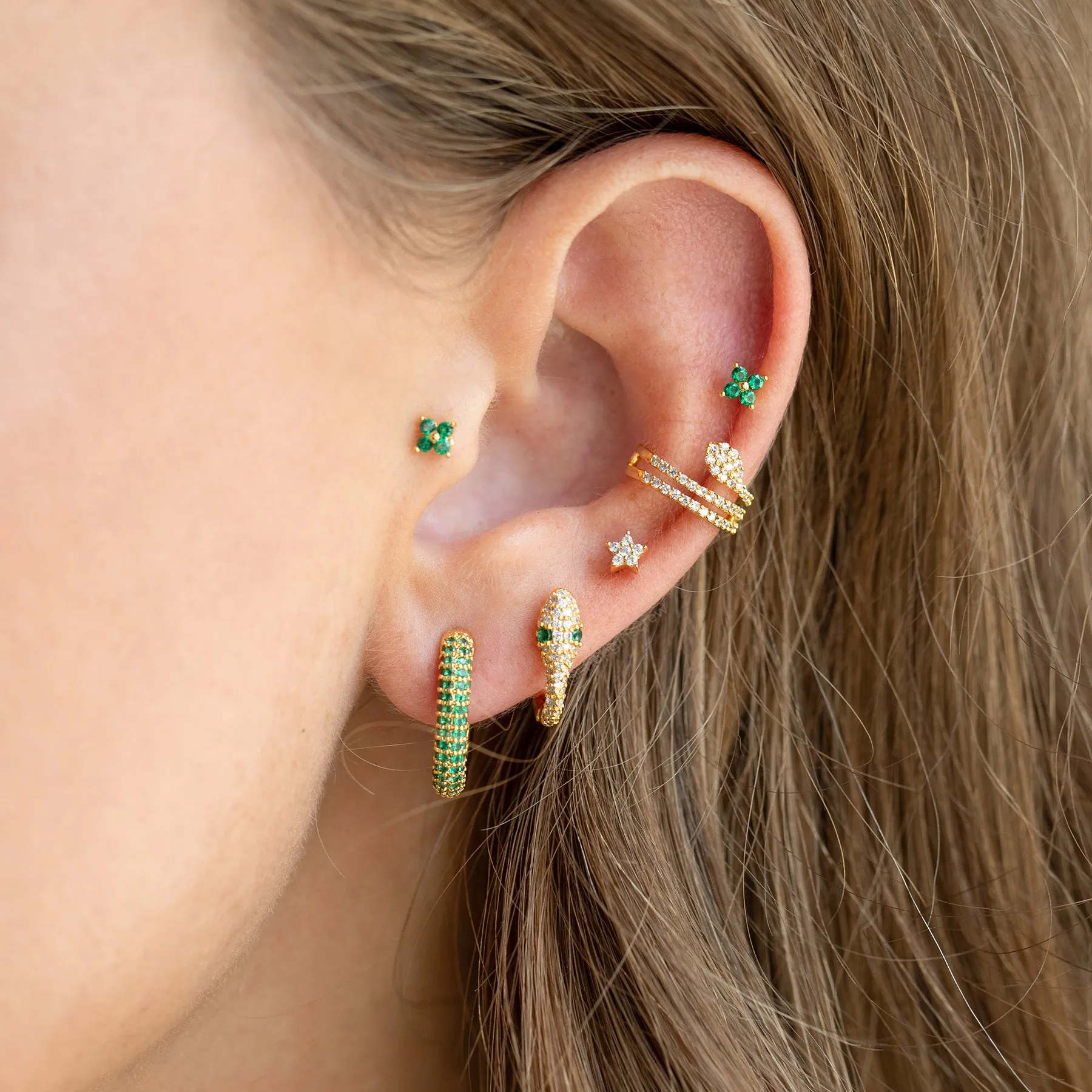 Teeny Tiny Emerald Cluster Studs