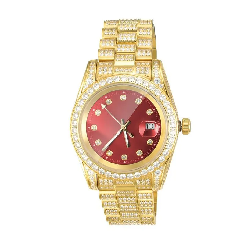 THE GOLDEN TIME® - Iced Out Diamond Presidential Watch in 18K Gold