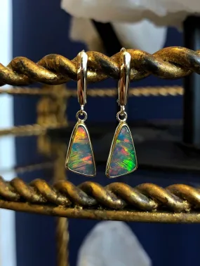 Trilliant Ethiopian Opal Dangles