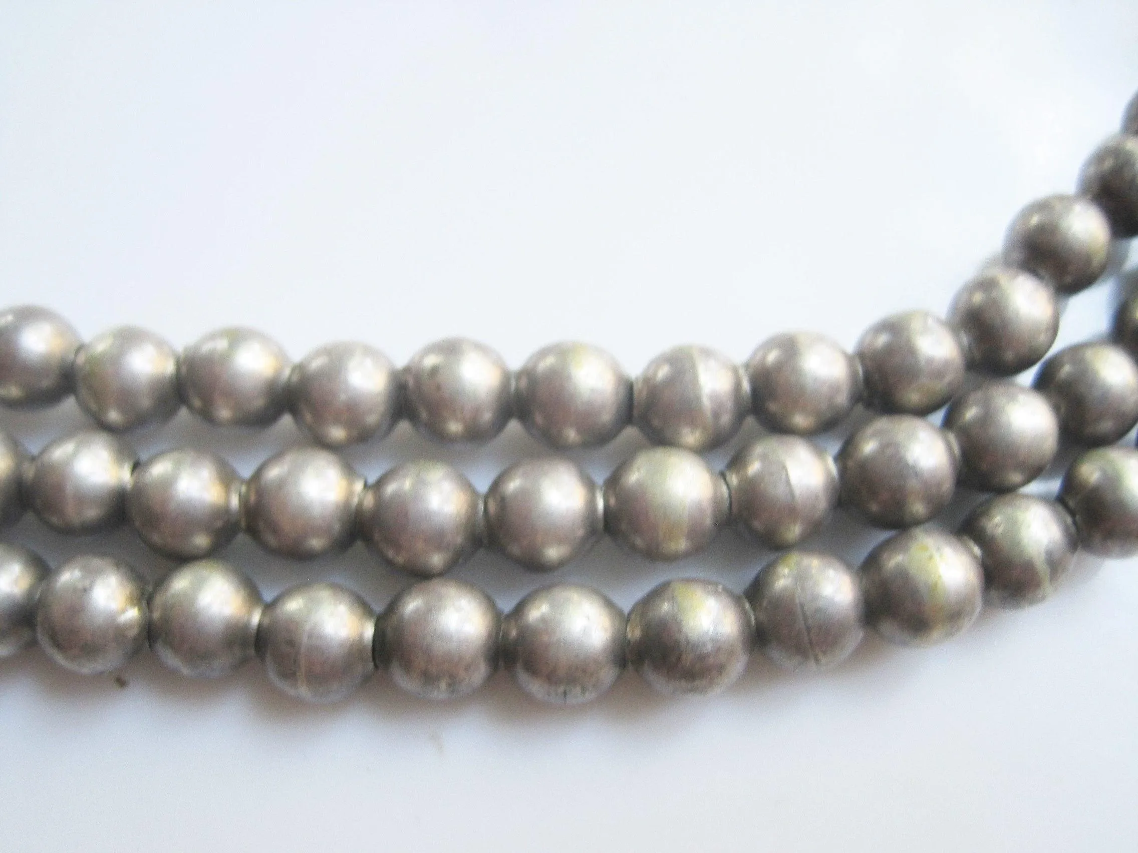 Triple Strand Sterling Mexican Ball Necklace