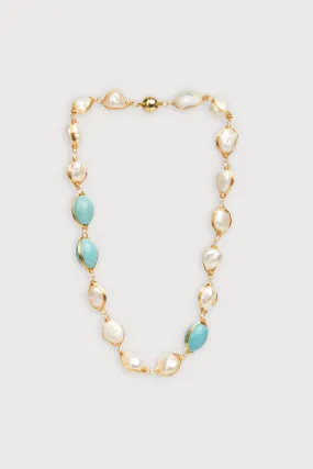 Turquoise Baroque Pearl Necklace