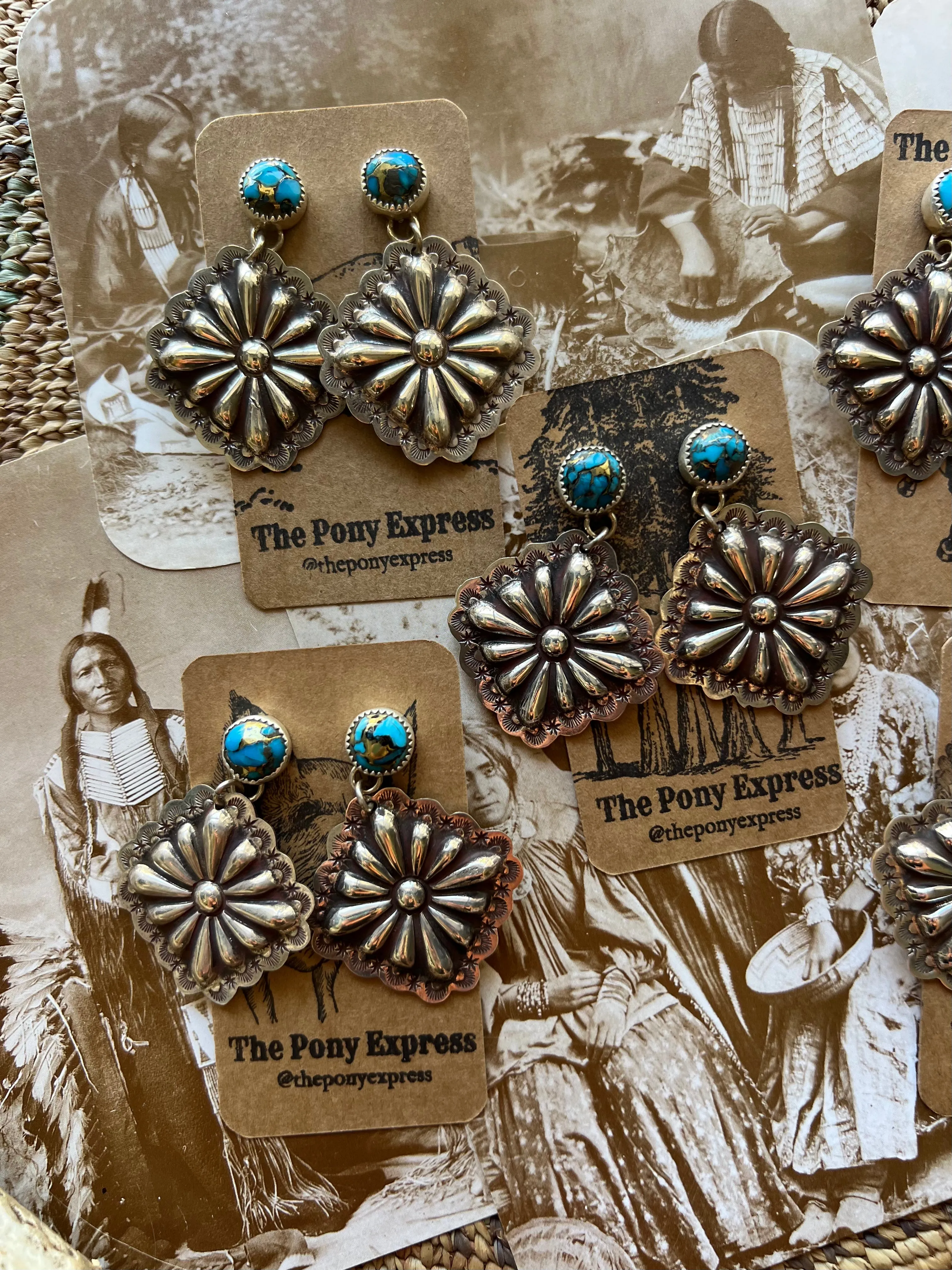 Turquoise Mojave Concho Dangles