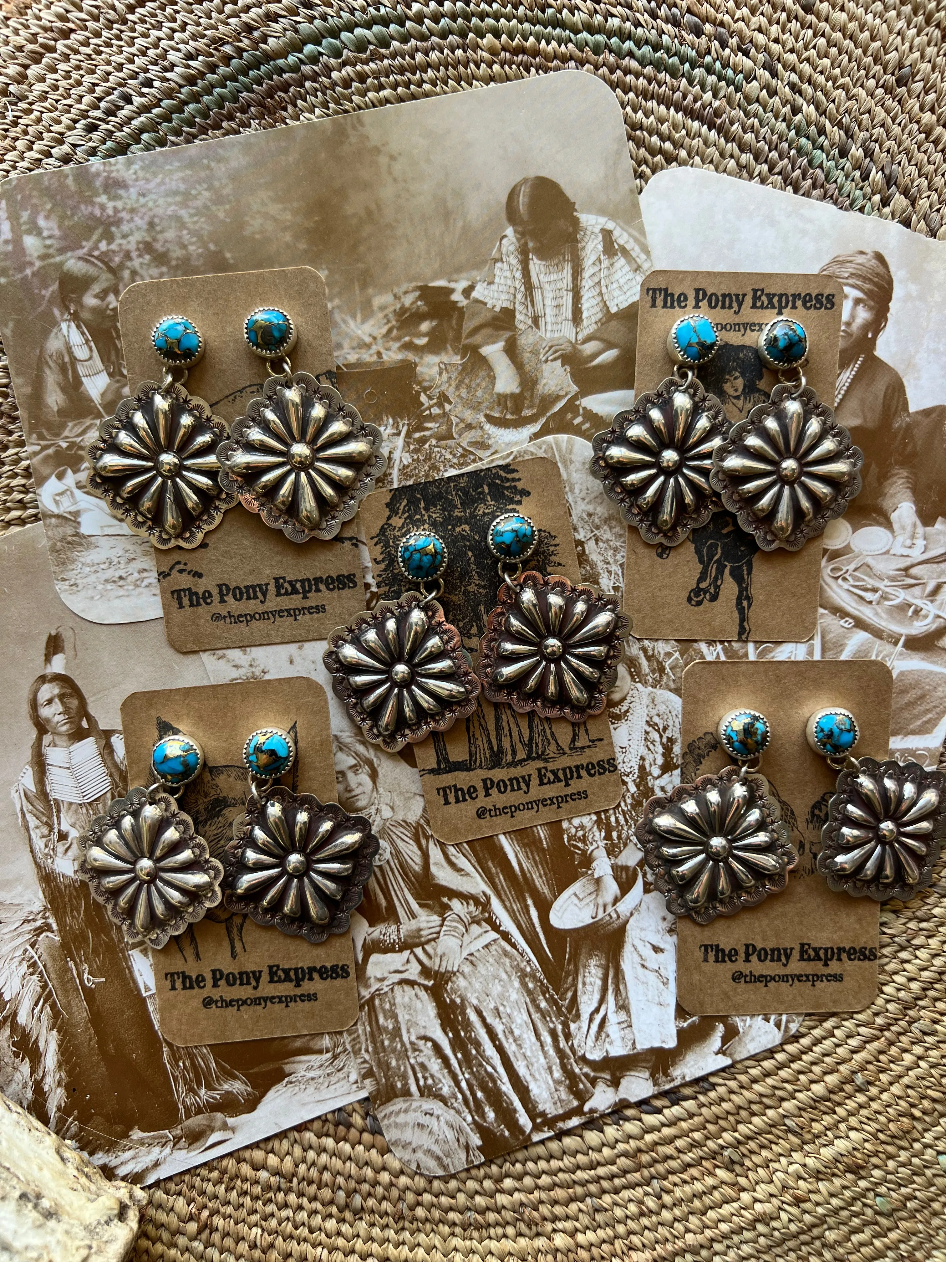 Turquoise Mojave Concho Dangles