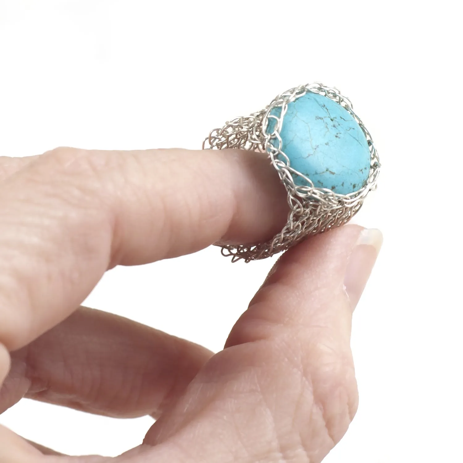 Turquoise ring stone in silver