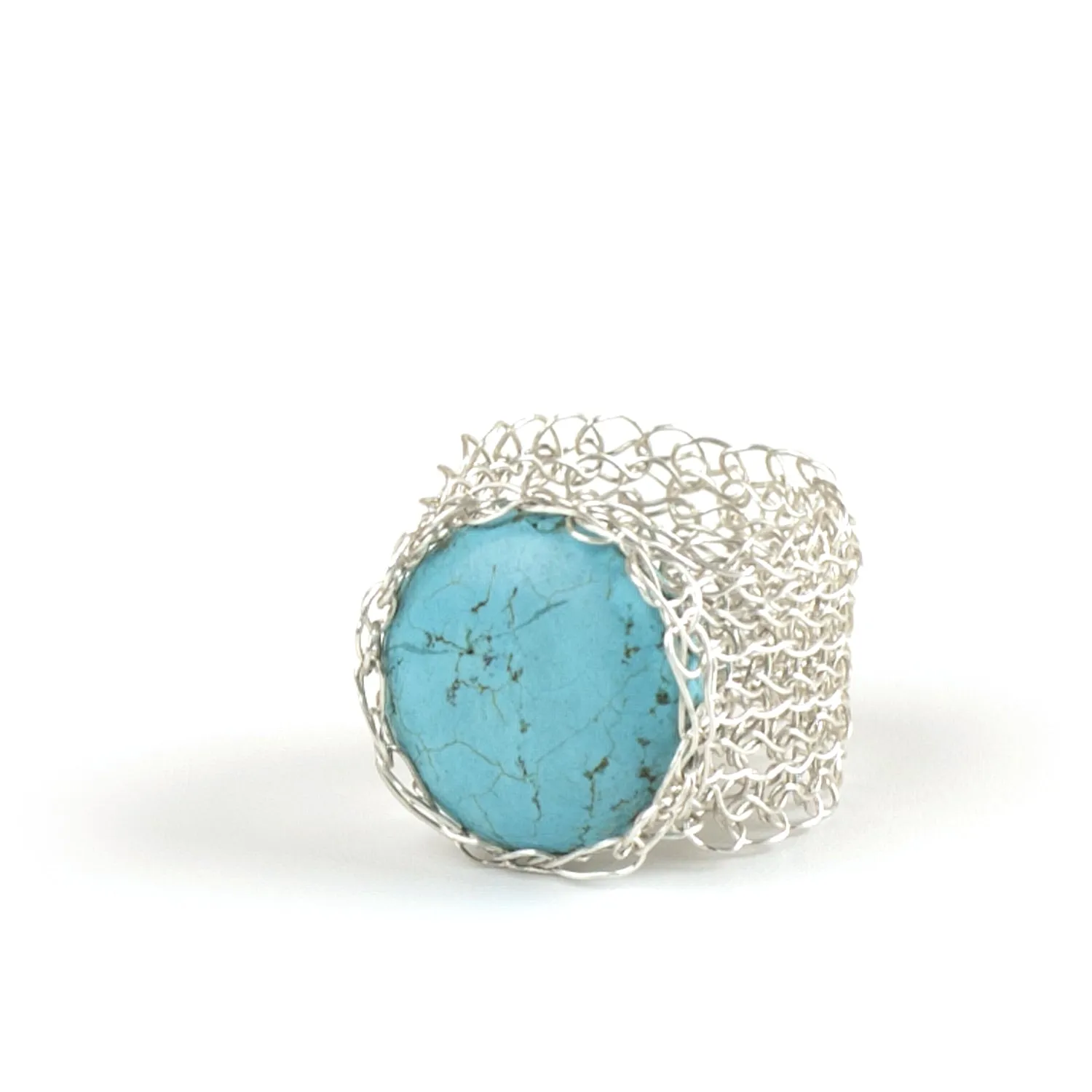 Turquoise ring stone in silver