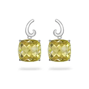 Twizzle Lemon Quartz and Sterling Silver Earring