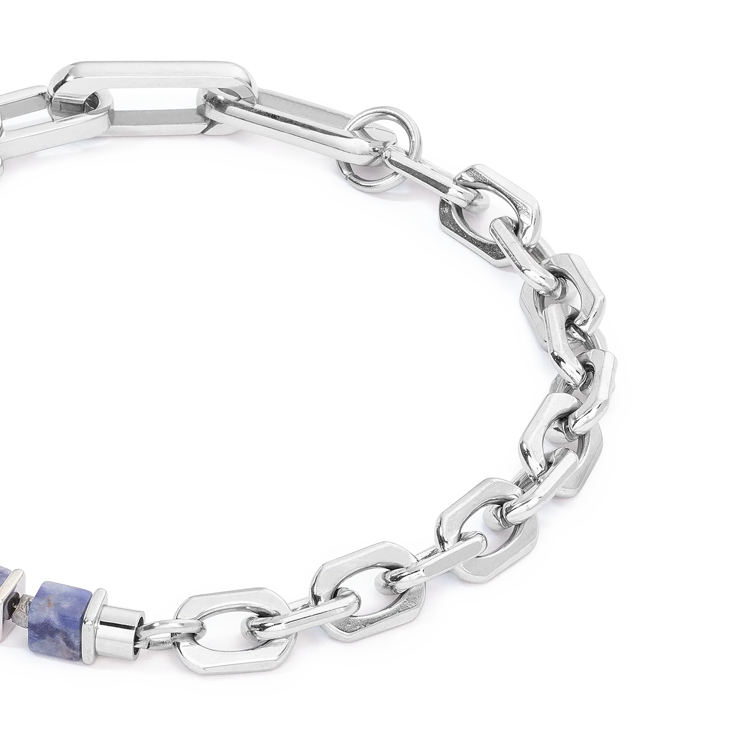 Unisex bracelet Fusion link chain blue