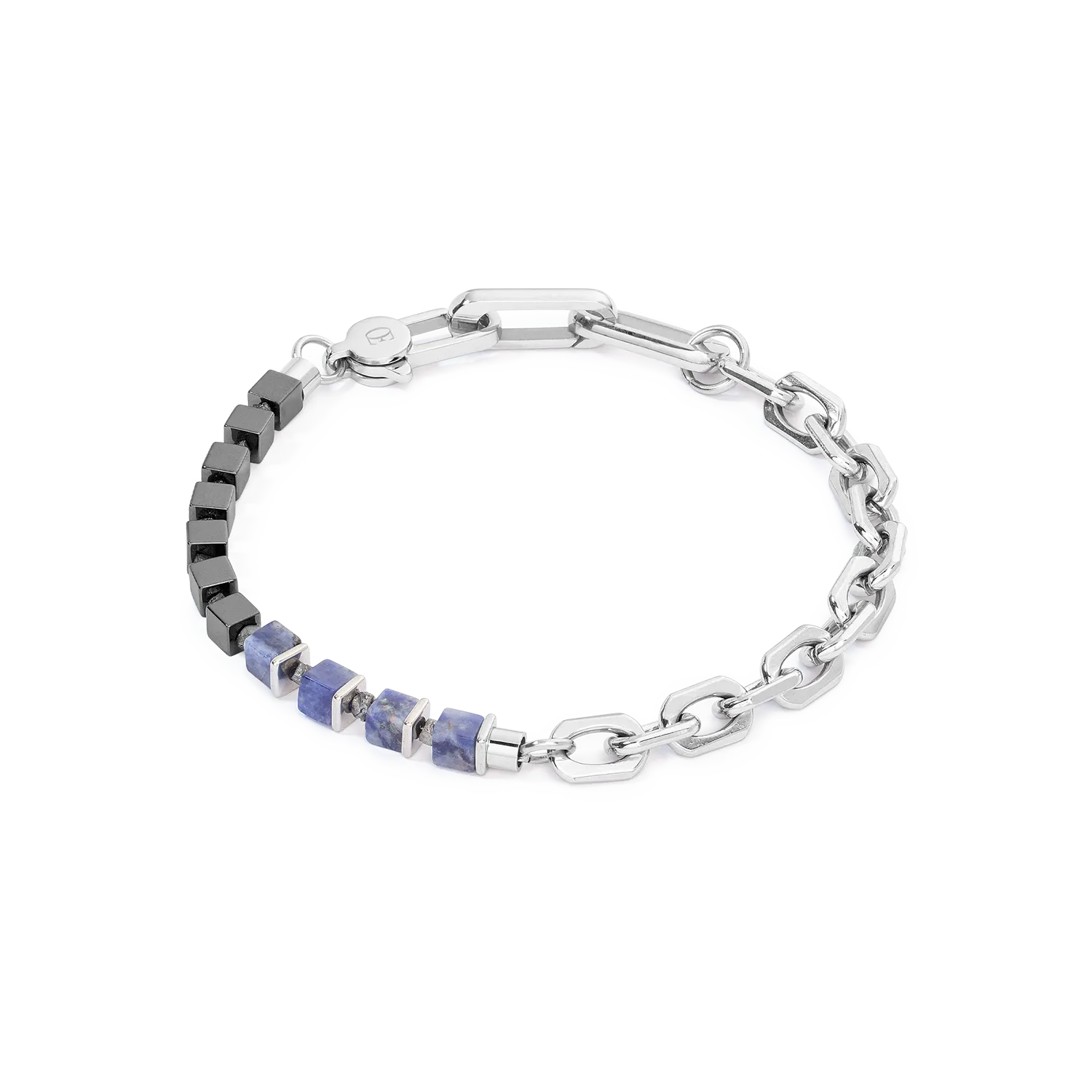 Unisex bracelet Fusion link chain blue