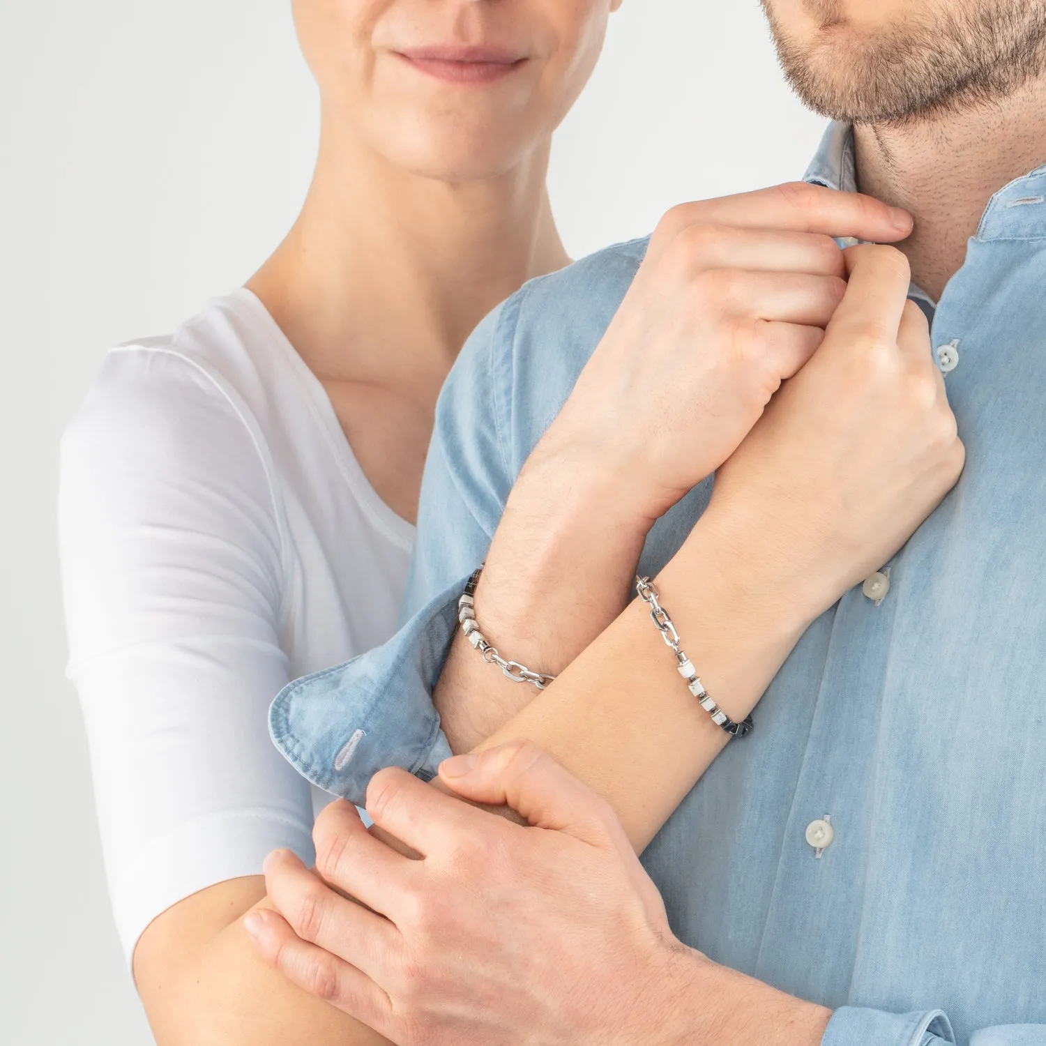 Unisex bracelet Fusion link chain white