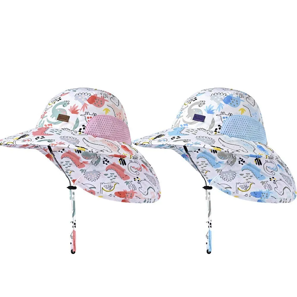 UPF 30  Jungle Dinosaur Print Kids Bucket Hat