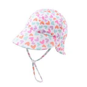 UPF 30  Orange Heart Kids Bucket Hat