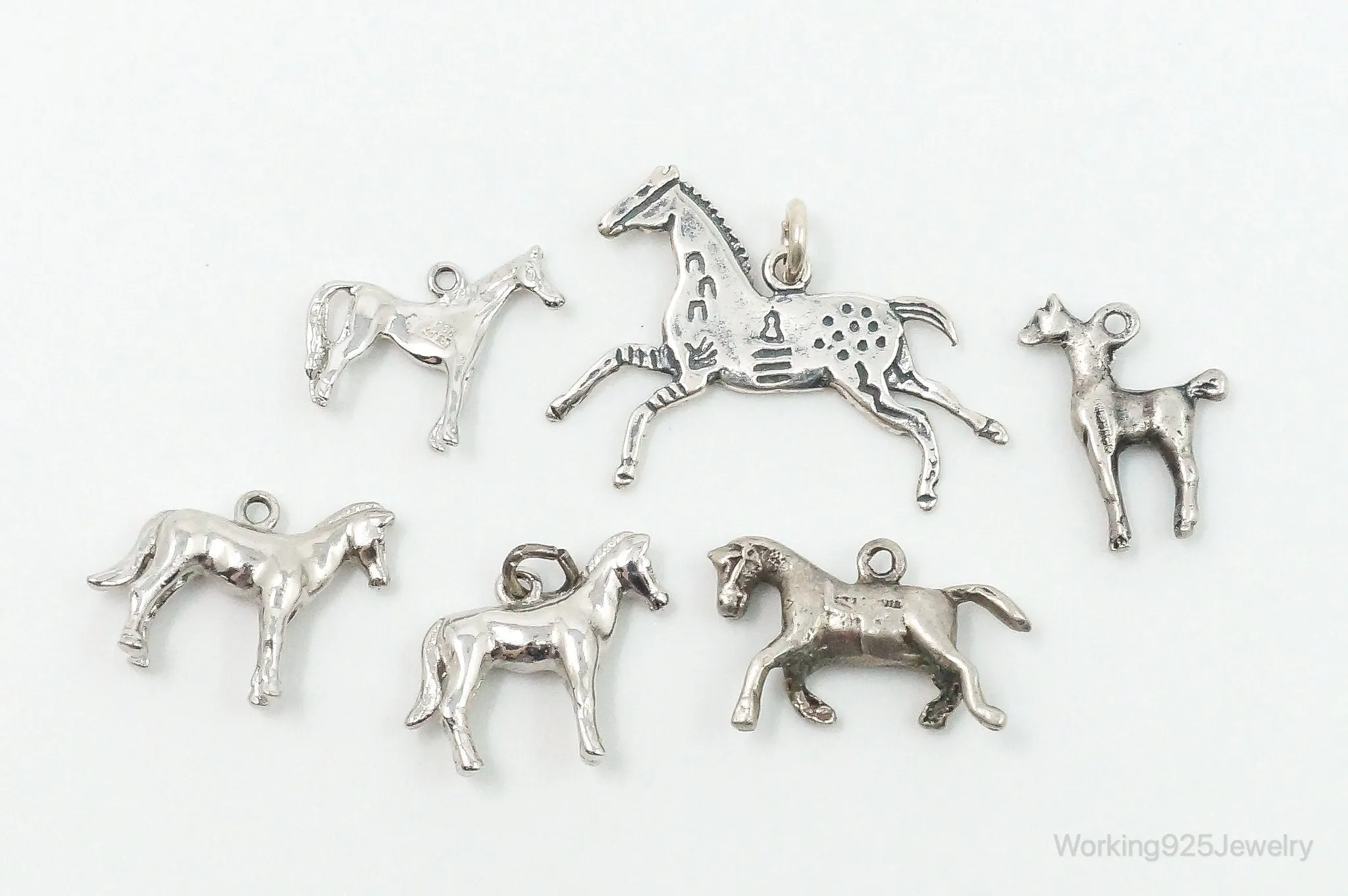 Vintage Antique Horses Sterling Silver Charms Lot