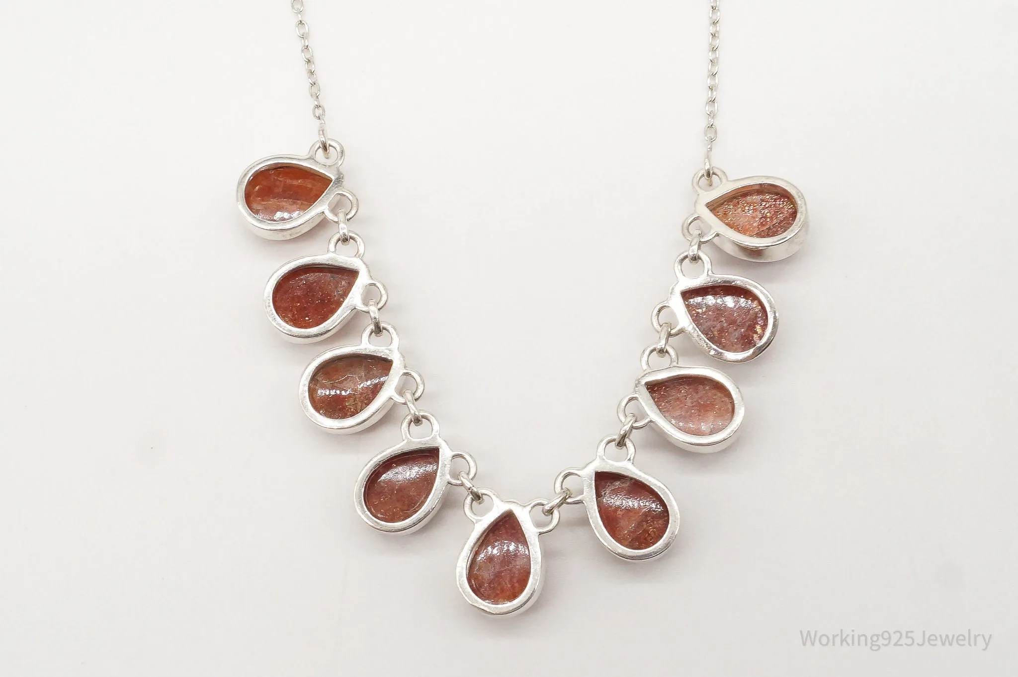 Vintage Designer TGGC Sunstone Sterling Silver Necklace