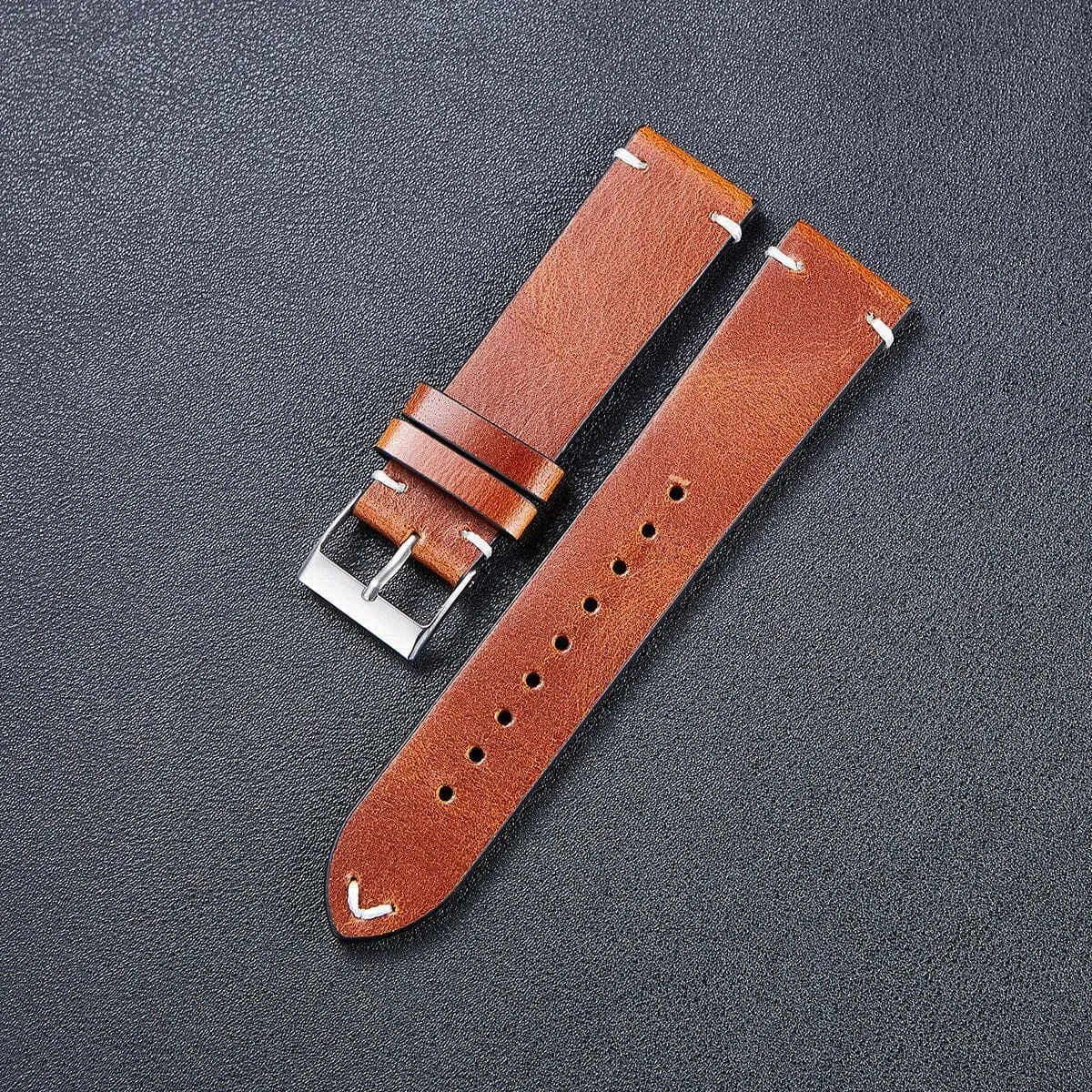 Vintage Oiled Leather Watch Straps Compatible with the Olympic 22mm Range