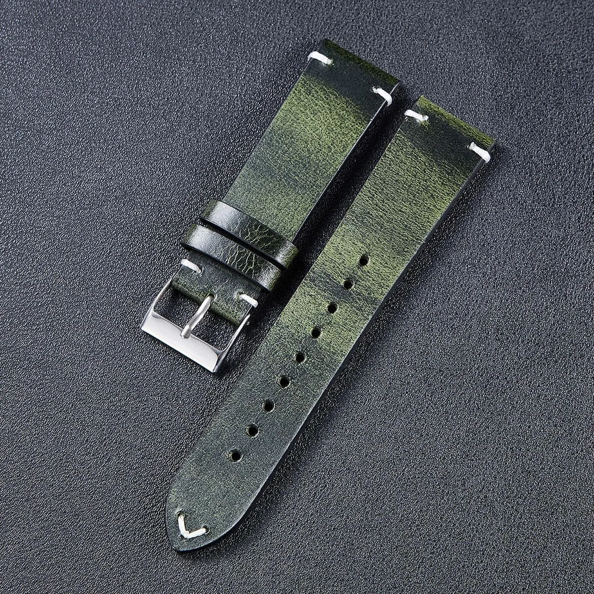 Vintage Oiled Leather Watch Straps Compatible with the Olympic 22mm Range