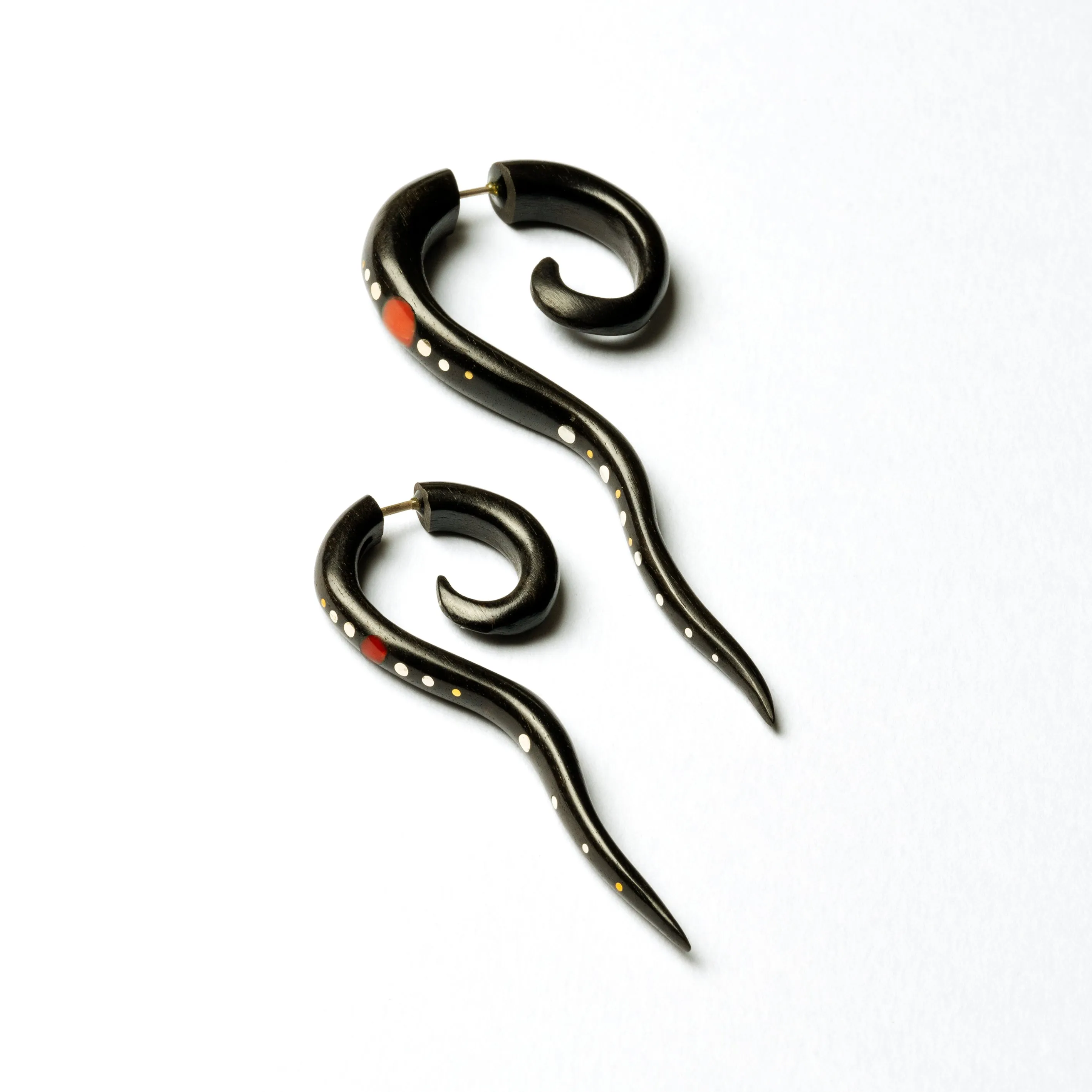 Wailuku black wood Fake Gauge Earring