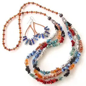 Winona: Mixed Gemstone Necklace in Southwest Style