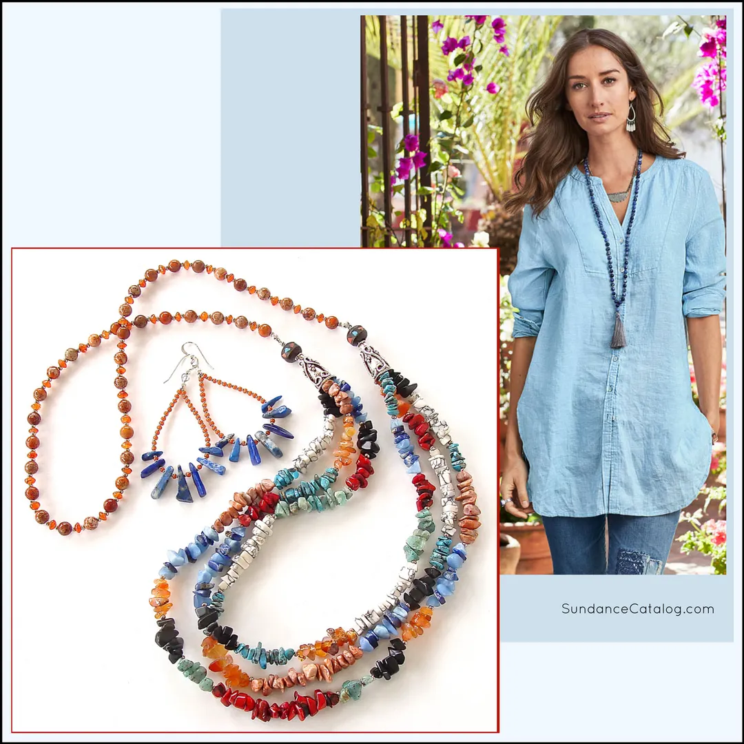 Winona: Mixed Gemstone Necklace in Southwest Style