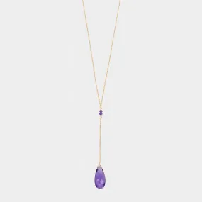 Y Shape Necklace: Amethyst