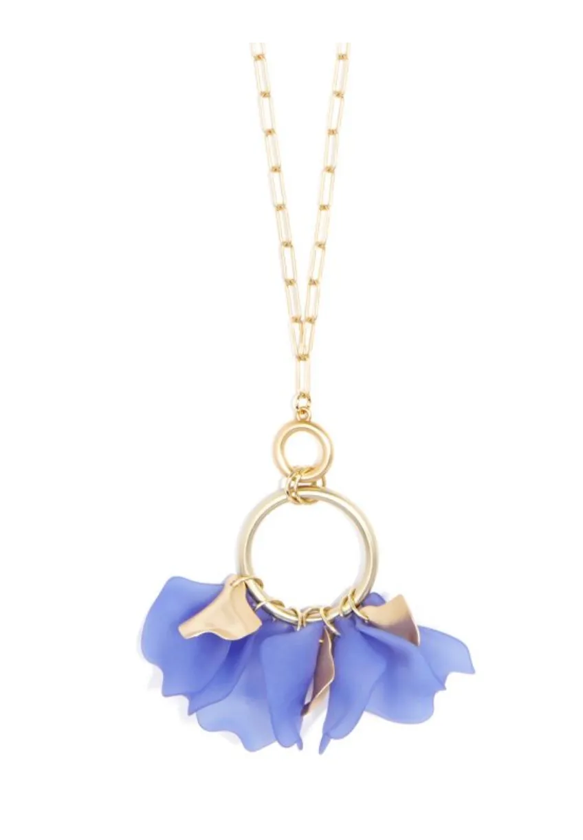 Zenzii Sheer Petals Gold Pendant Necklace